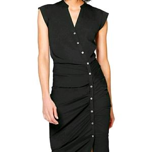 Veronica beard black side ruched dress